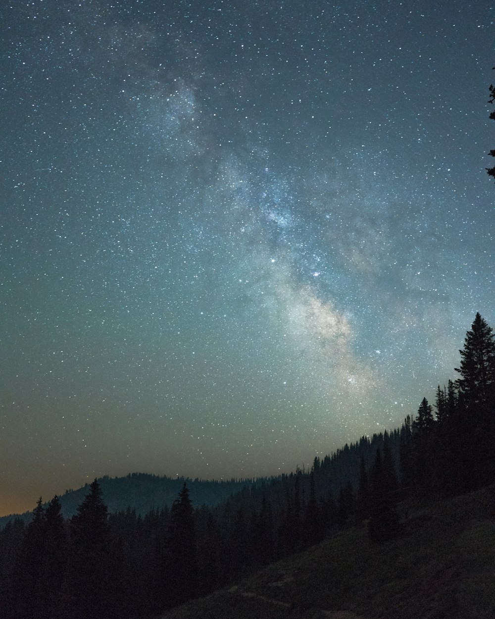 Photographie en contre-plongée de la Voie lactée pendant la nuit