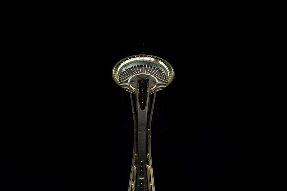 low angle photo of space needle tower