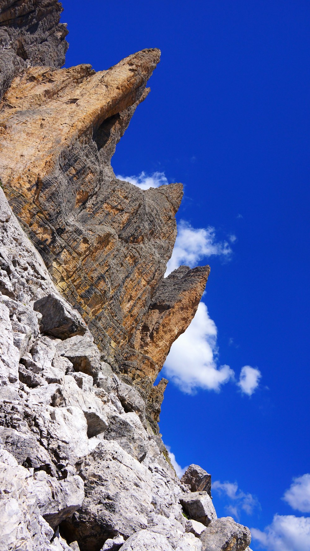 Fotografía de ángulo bajo de montaña