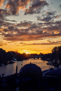 A scenic view of the Jaboatão River at sunset.