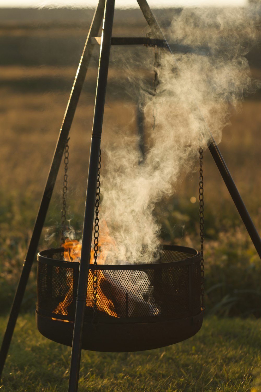 brown fire pit