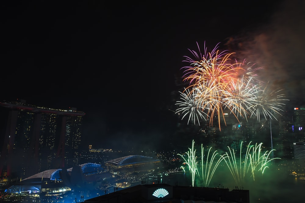 fireworks display view from top of building