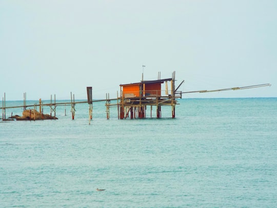 orange and brown wooden dock on body of water in Vasto Italy