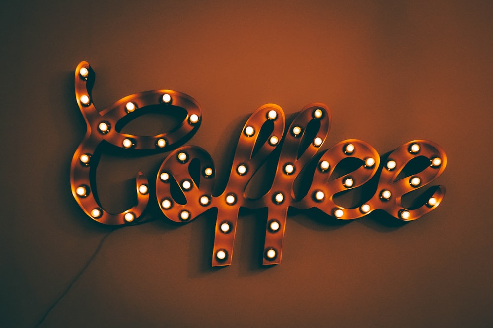 orange Coffee neon light signage