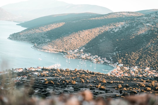 bird's-eye view photography of mountain near body of water in Agia Effimia Marina Greece