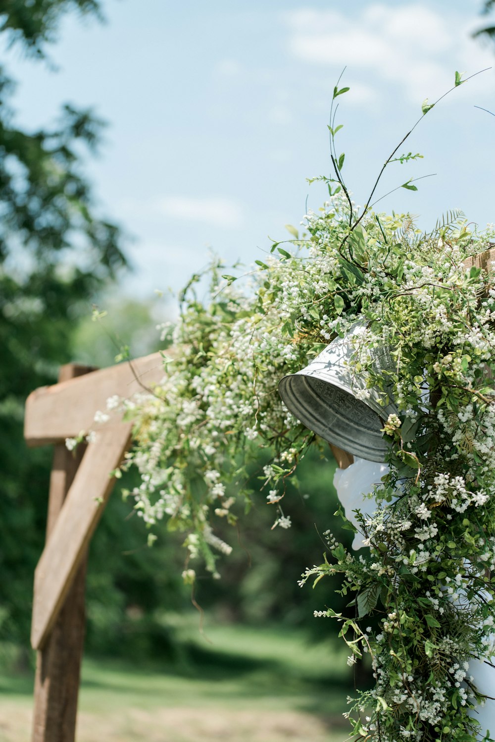 Photo de mise au point peu profonde de fleurs blanches