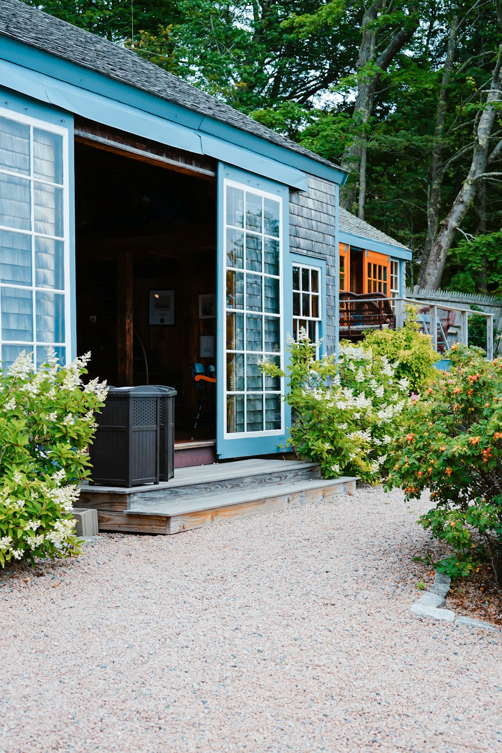 house with opened door