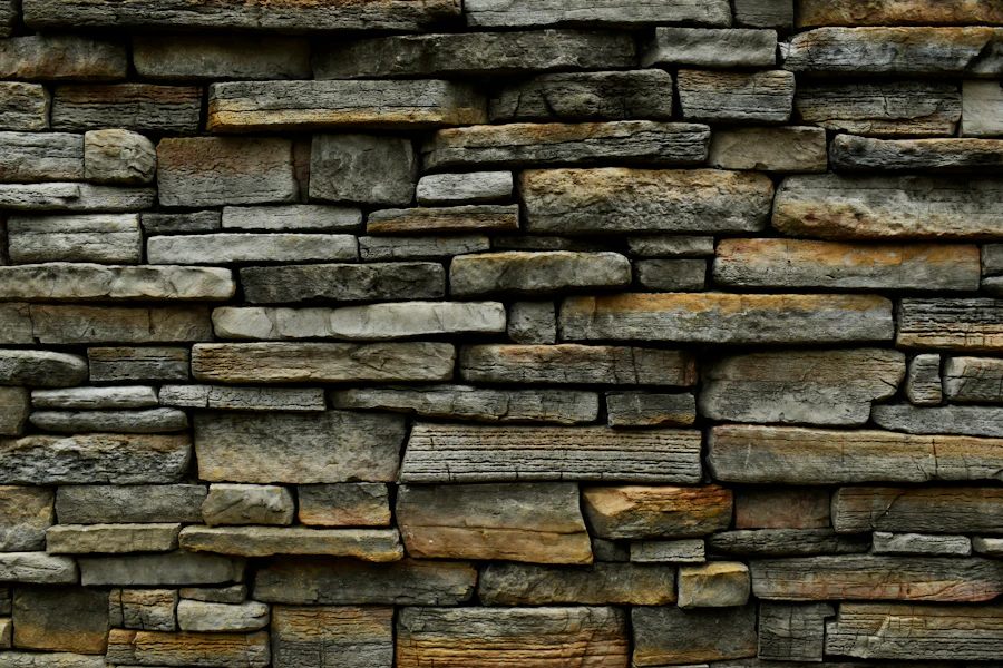 Hand-laid stone wall
