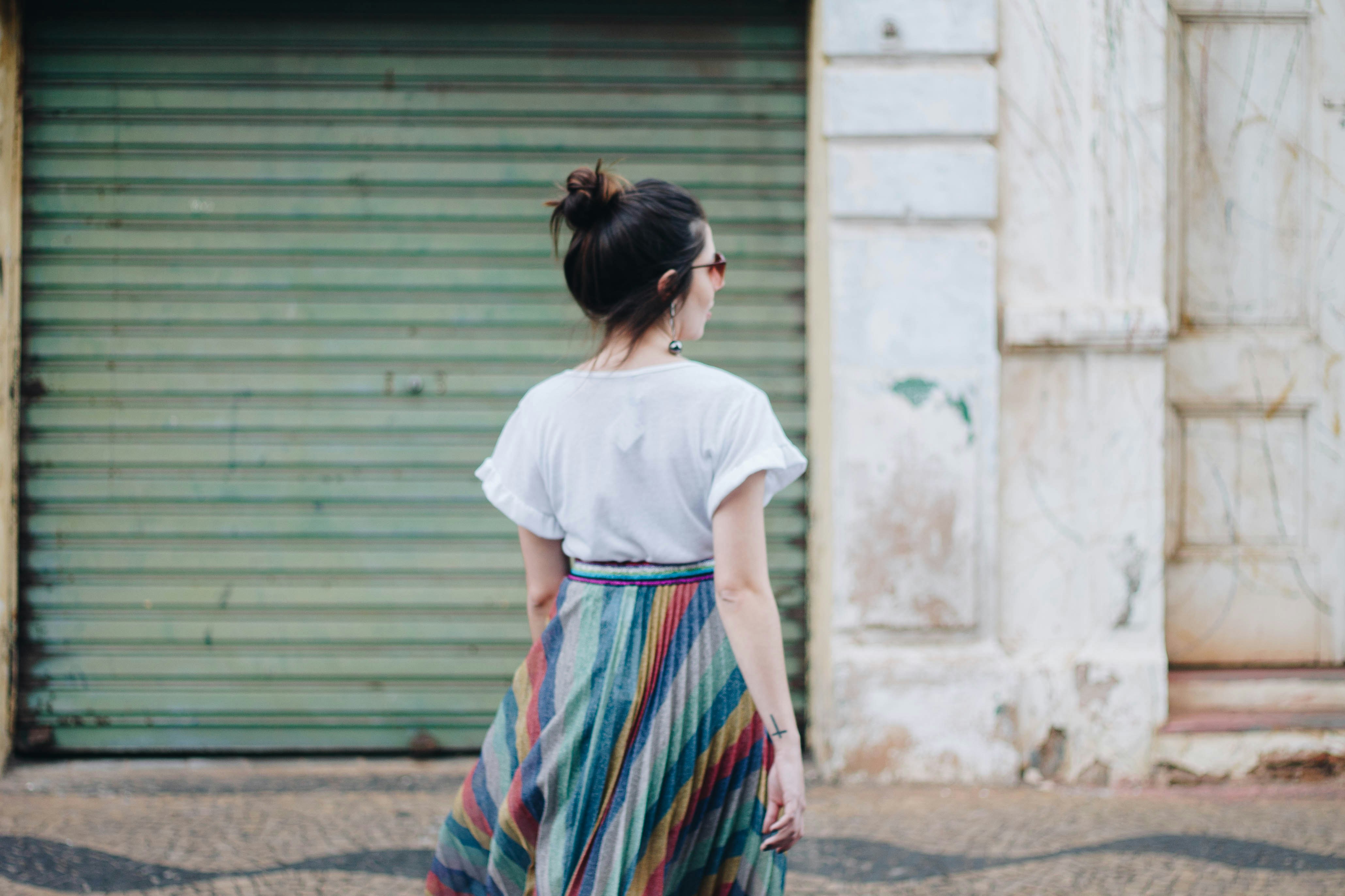 Girl crossing street