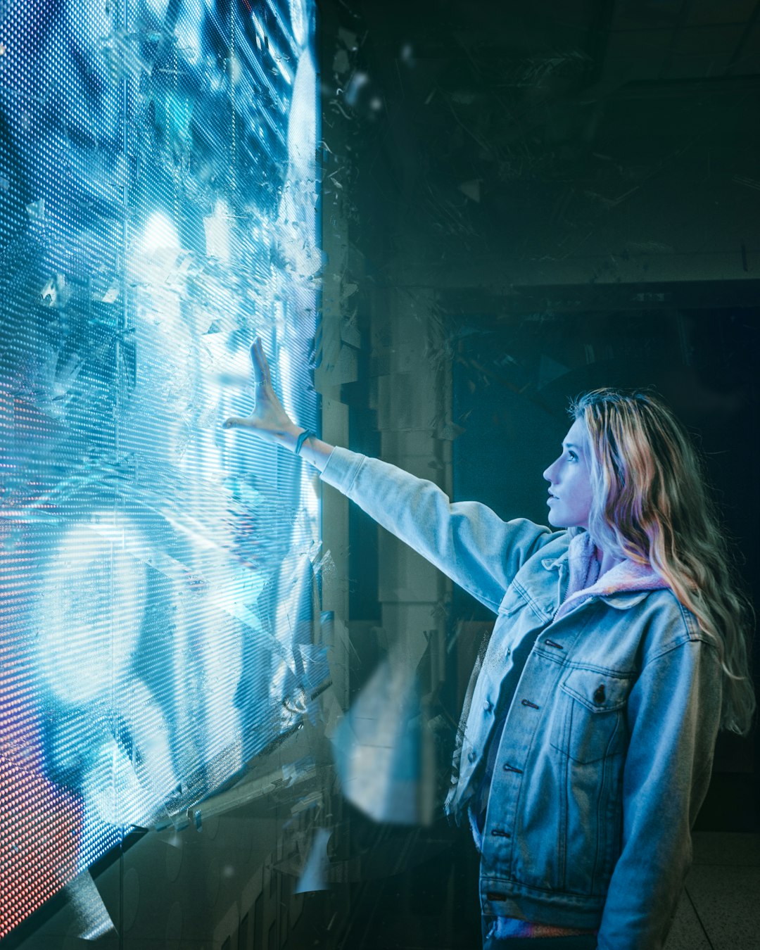 woman in front of wall