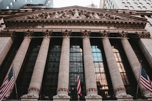 La Bolsa de Valores de Nueva York en Wall Street en la Ciudad de Nueva York