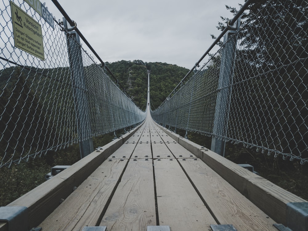 empty cable dock through mountain