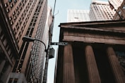 gray streetlight near building