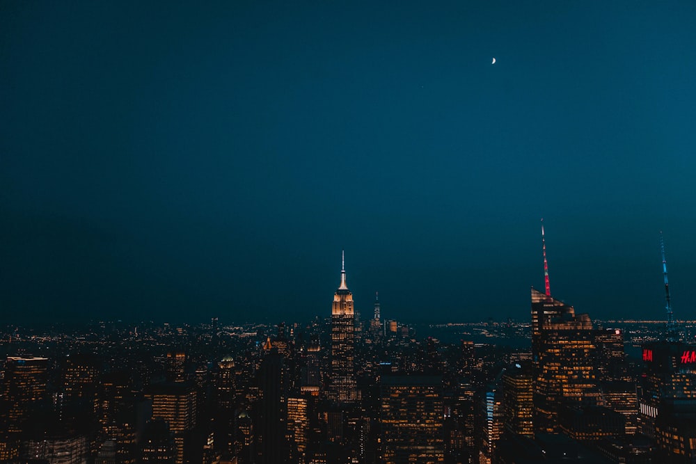 aerial photography of Empire State Building during nighttime