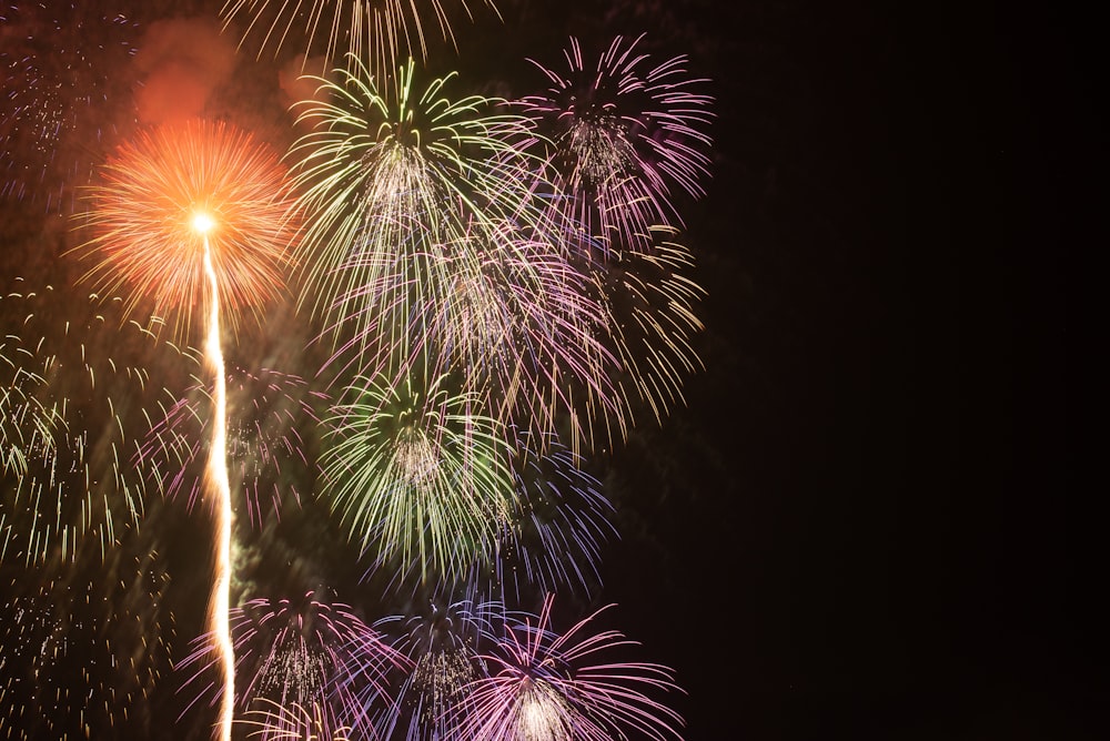 photo of fireworks during nighttime