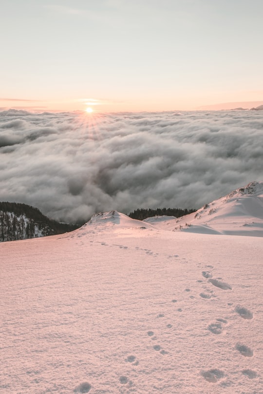 white clouds during golden hours in Zillertal Alps Italy