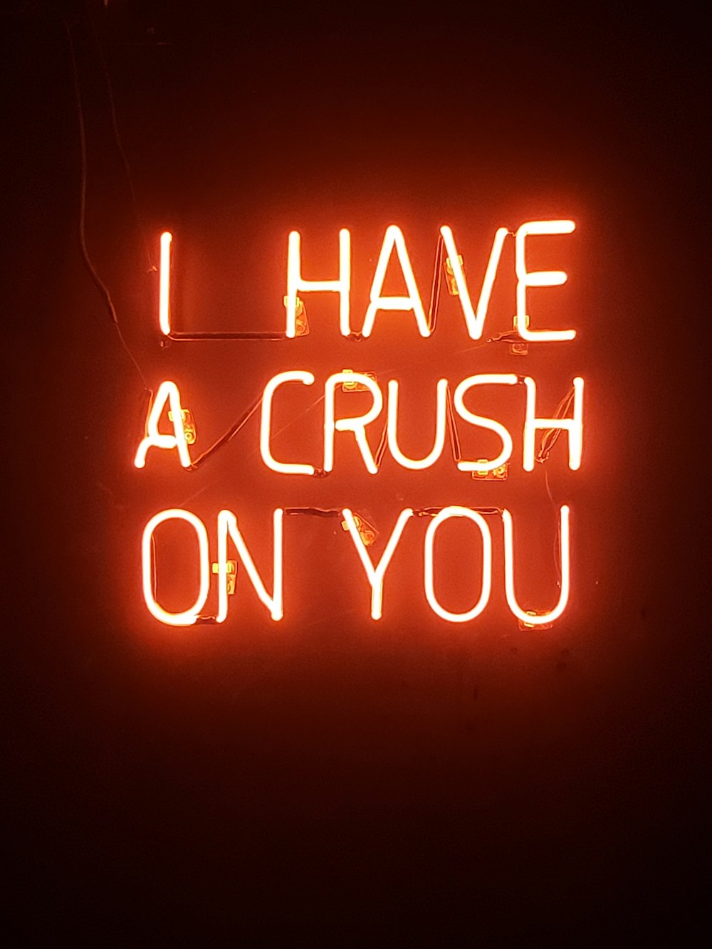 orange i have a crush on you neon light signage