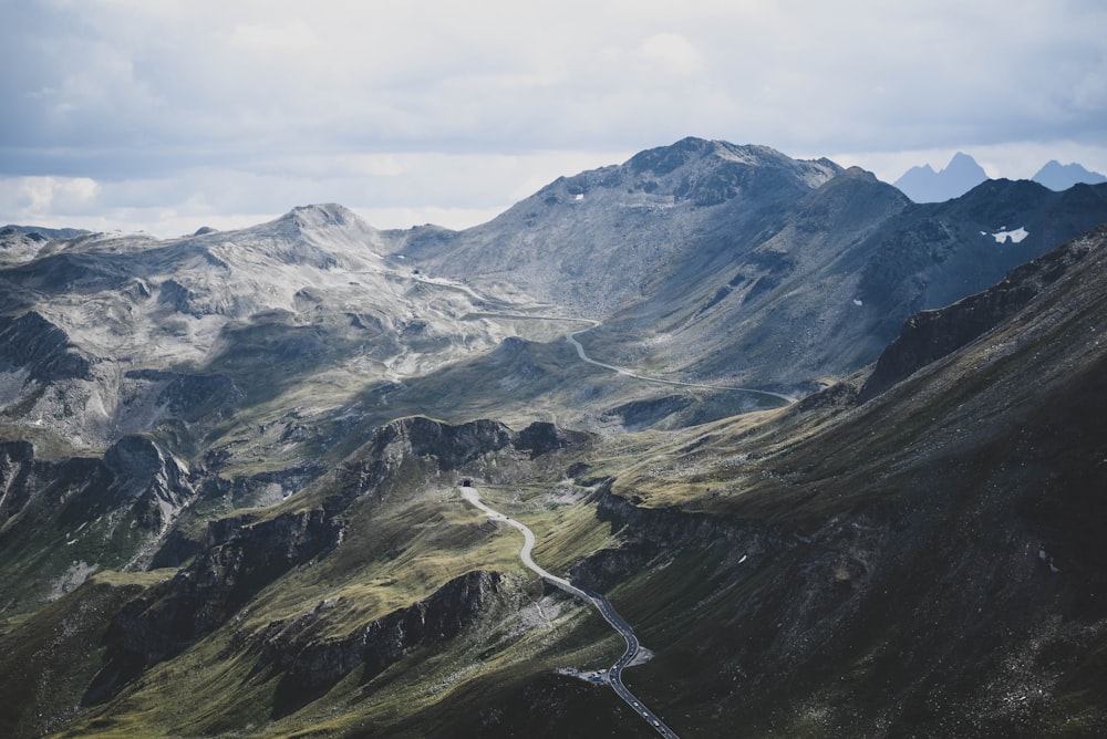 aerial photography of mountain