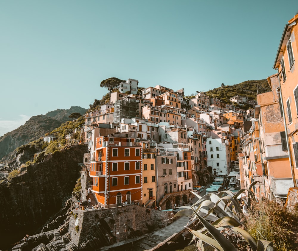 brown building near mountain