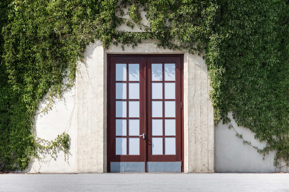 brown wooden door