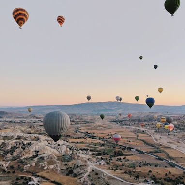 hot air balloons floating on air