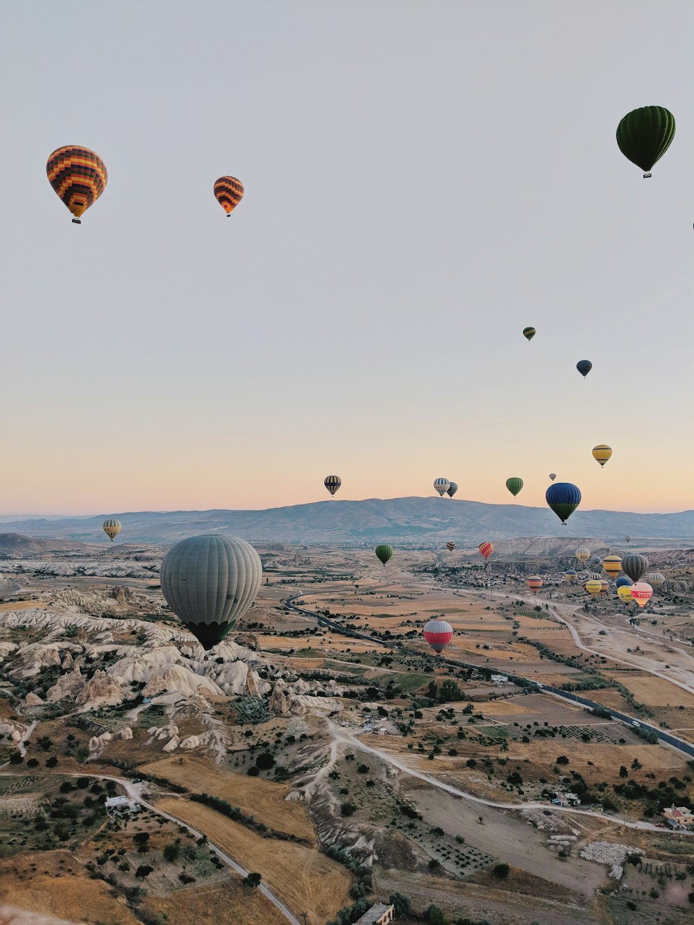 hot air balloons floating on air