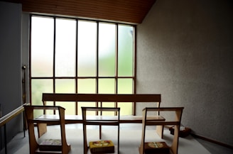 A tranquil reflection space with minimal decor.