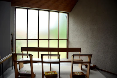 Minimalist consultation space with modern furniture and calm atmosphere