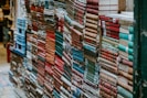 stack of assorted-title books