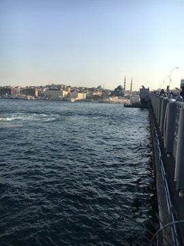A scenic view of Istanbul with students walking near the Bosphorus.
