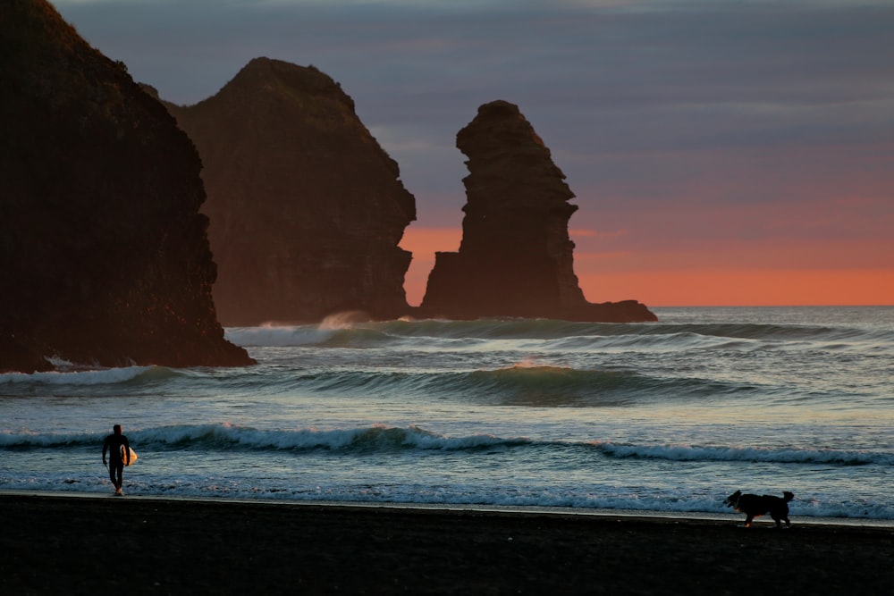 person standing on shore