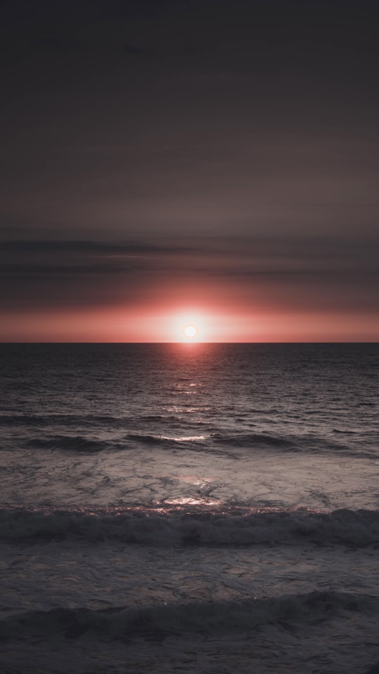 ocean under sunset in Biarritz France