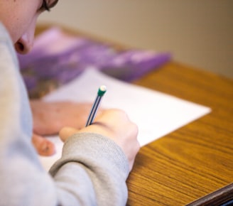 person using pencil