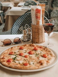 pizza on white tray