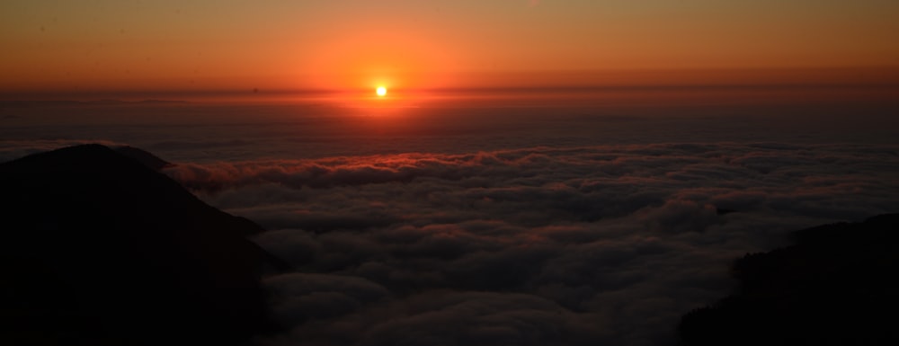 landscape photo of bed of clouds