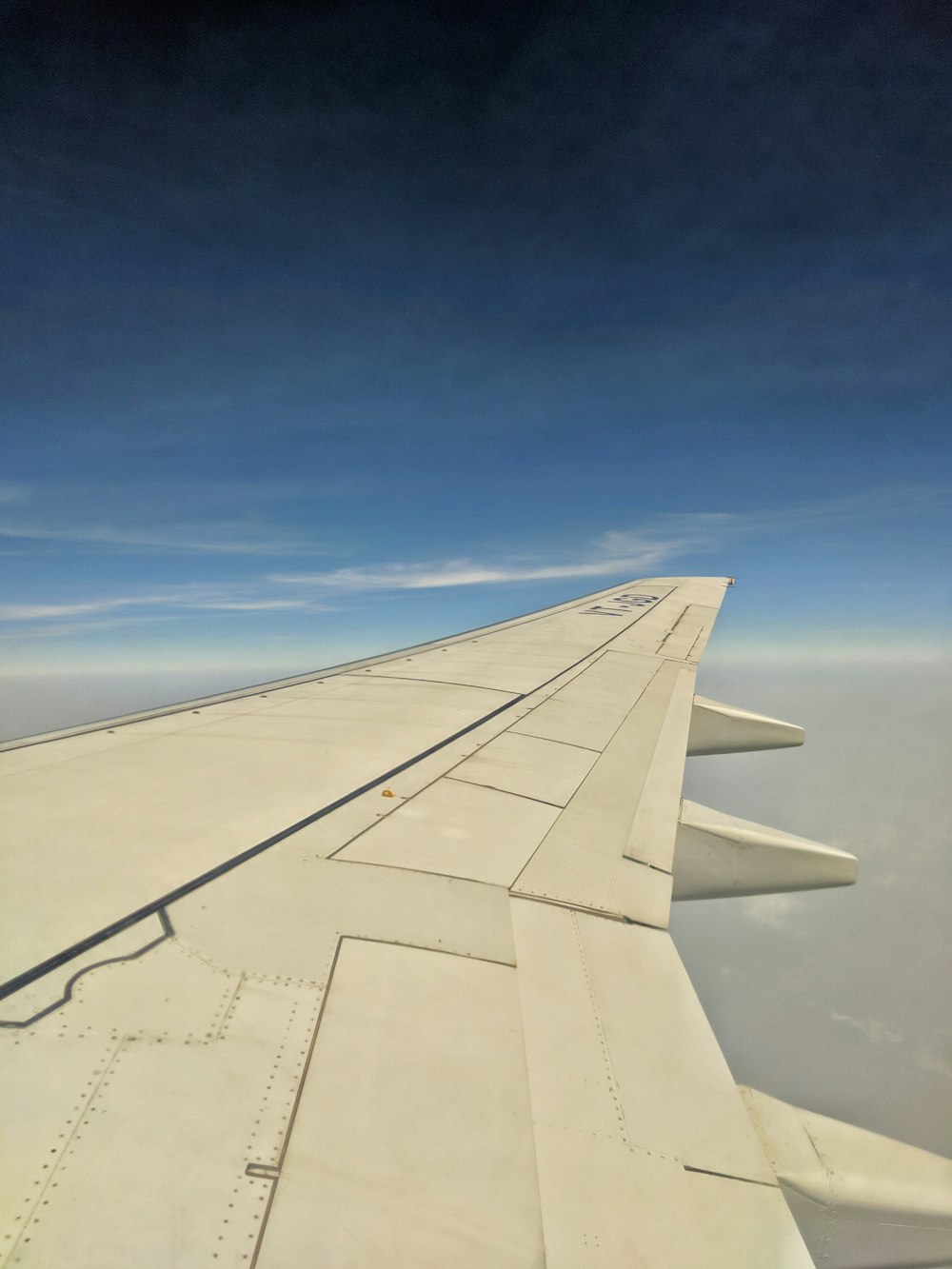 airplane wing in flight