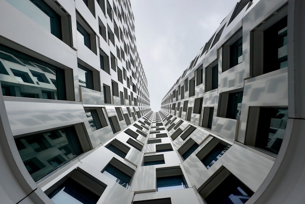 low angle photography of concrete building