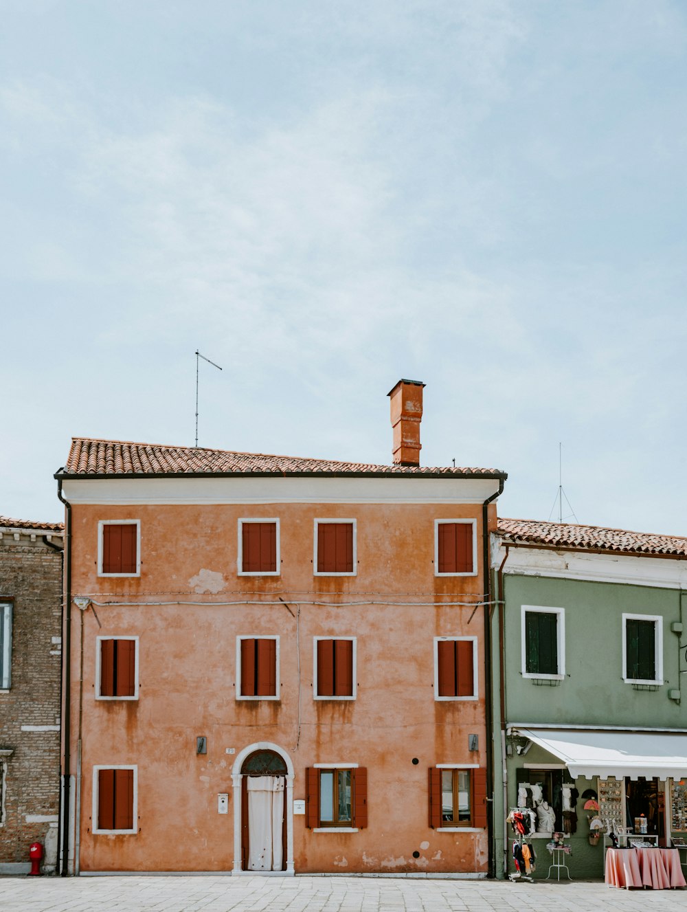 architectural photography of orange building