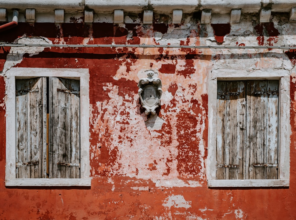 red painted house