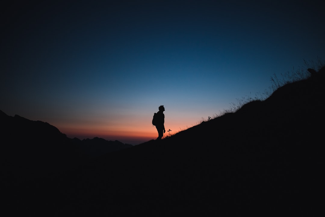 silhouette photography of man