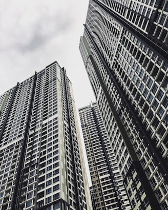 worms eyeview photography of glass buildings