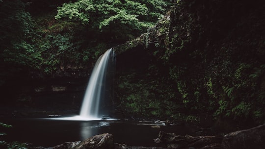 waterfalls inside cave in Brecon Beacons United Kingdom