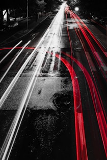 time-lapse photography of street