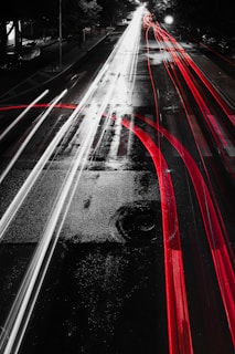 time-lapse photography of street