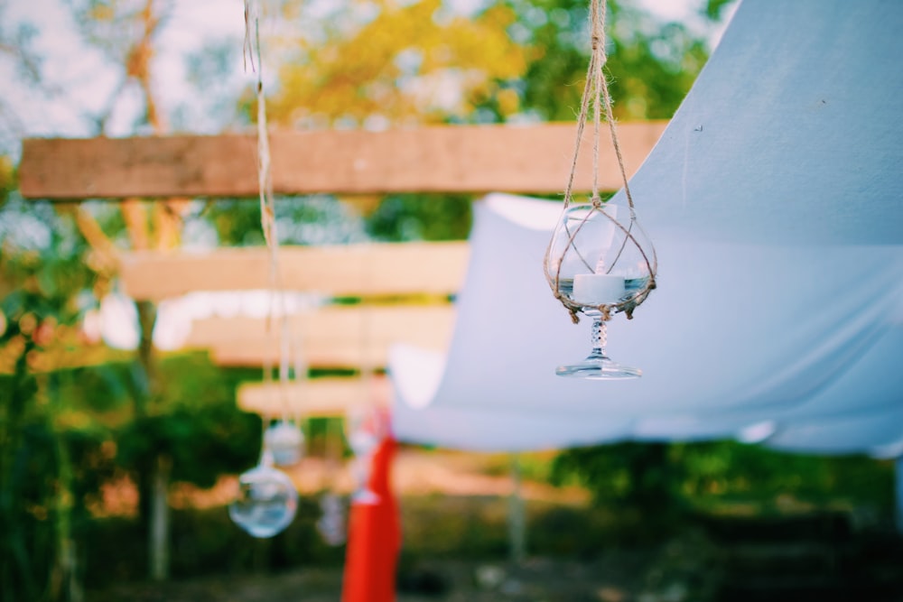 white lantern on ceiling