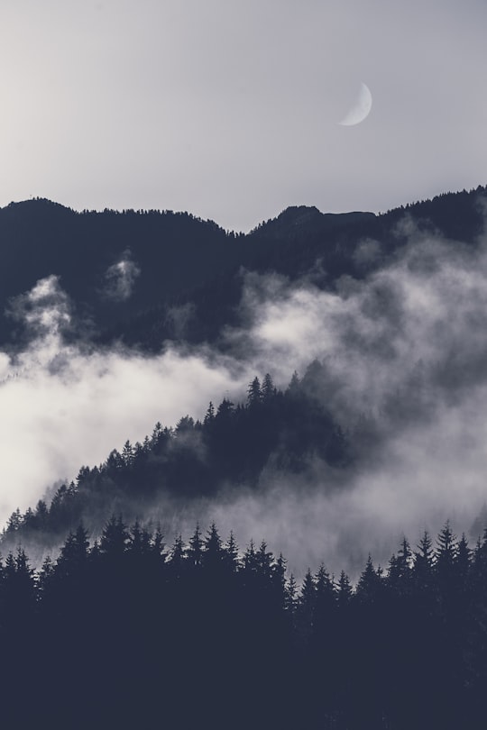 landscape photo of mountains with fog in Mühlwald Italy