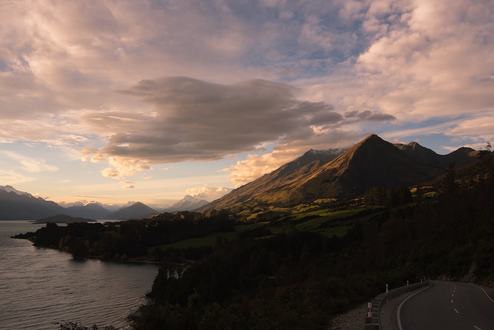 mountain near body of water