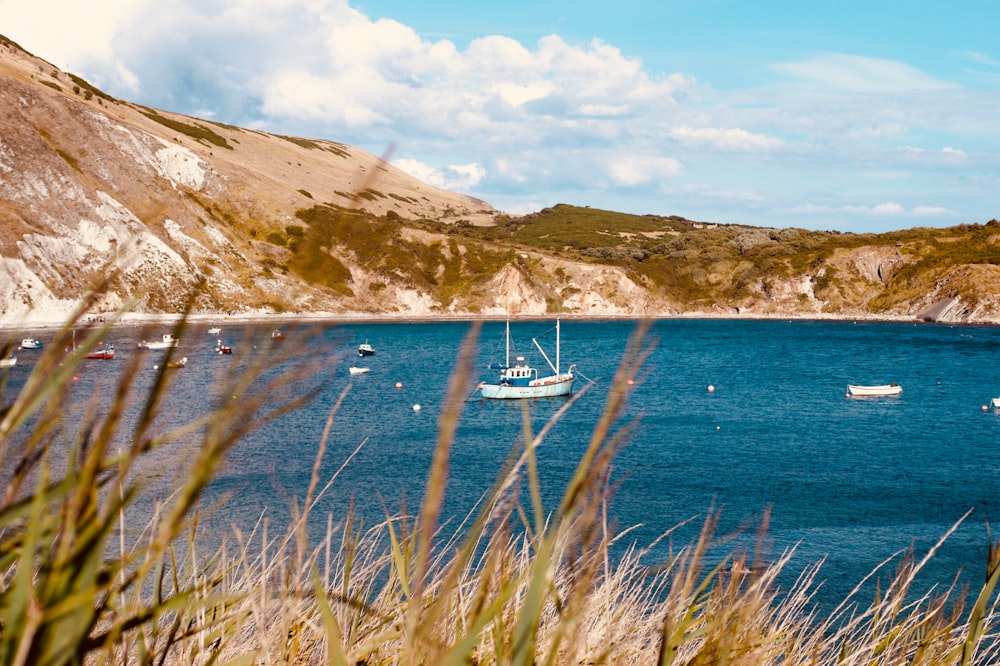 Bateau blanc sur plan d’eau