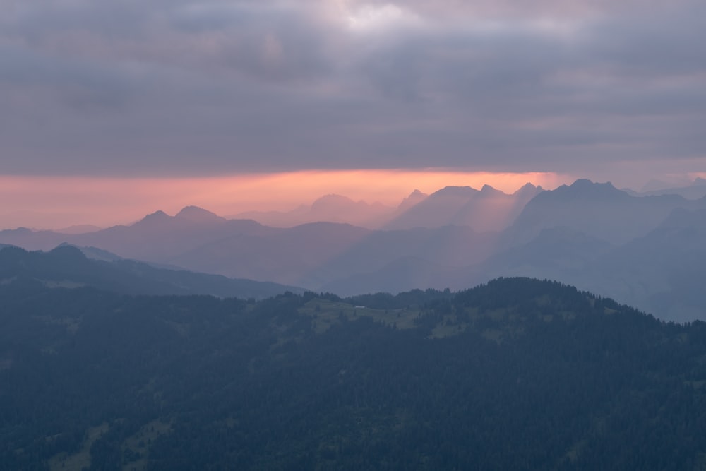 mountain covered with fog at daytime