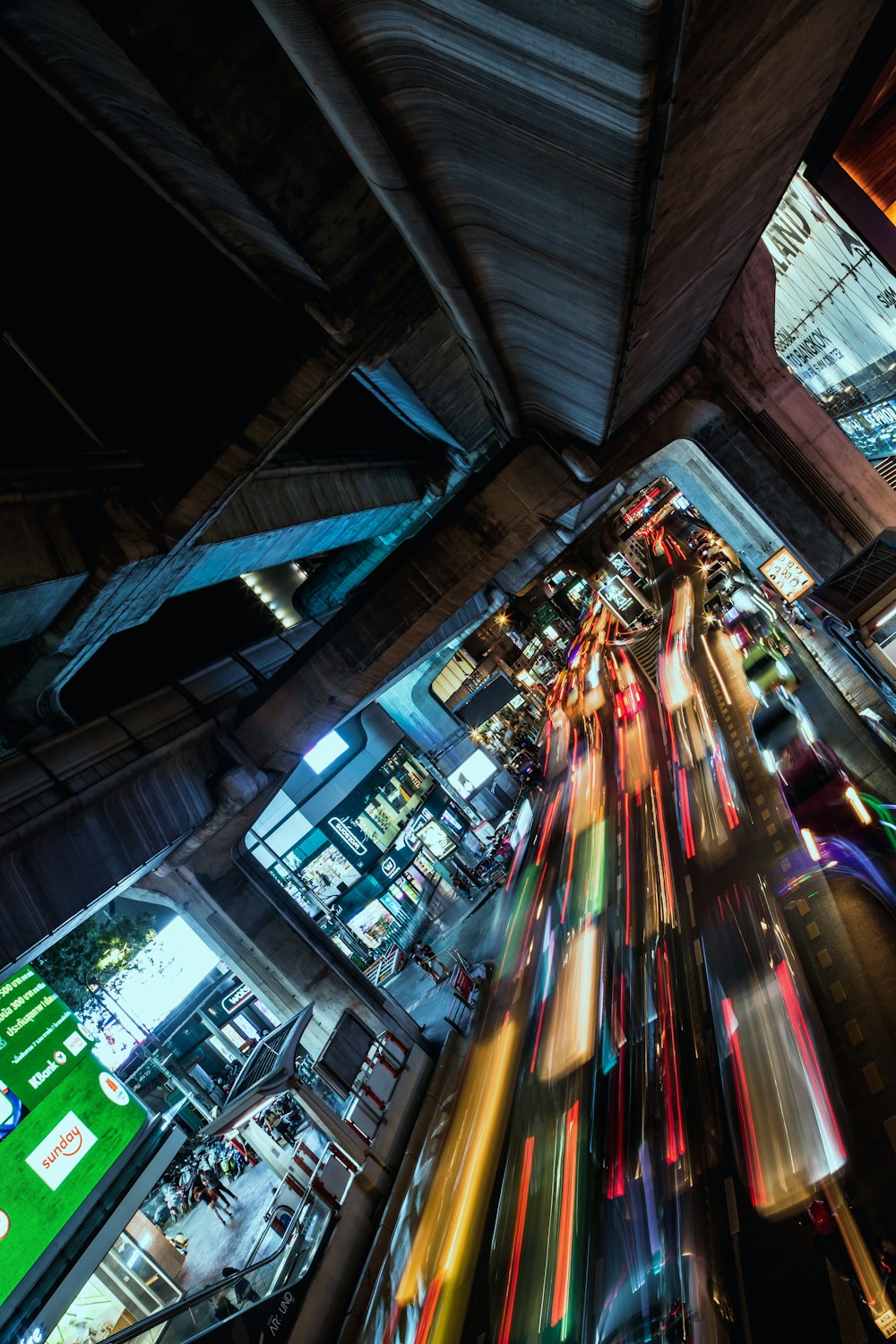 long exposure photography of cars on street